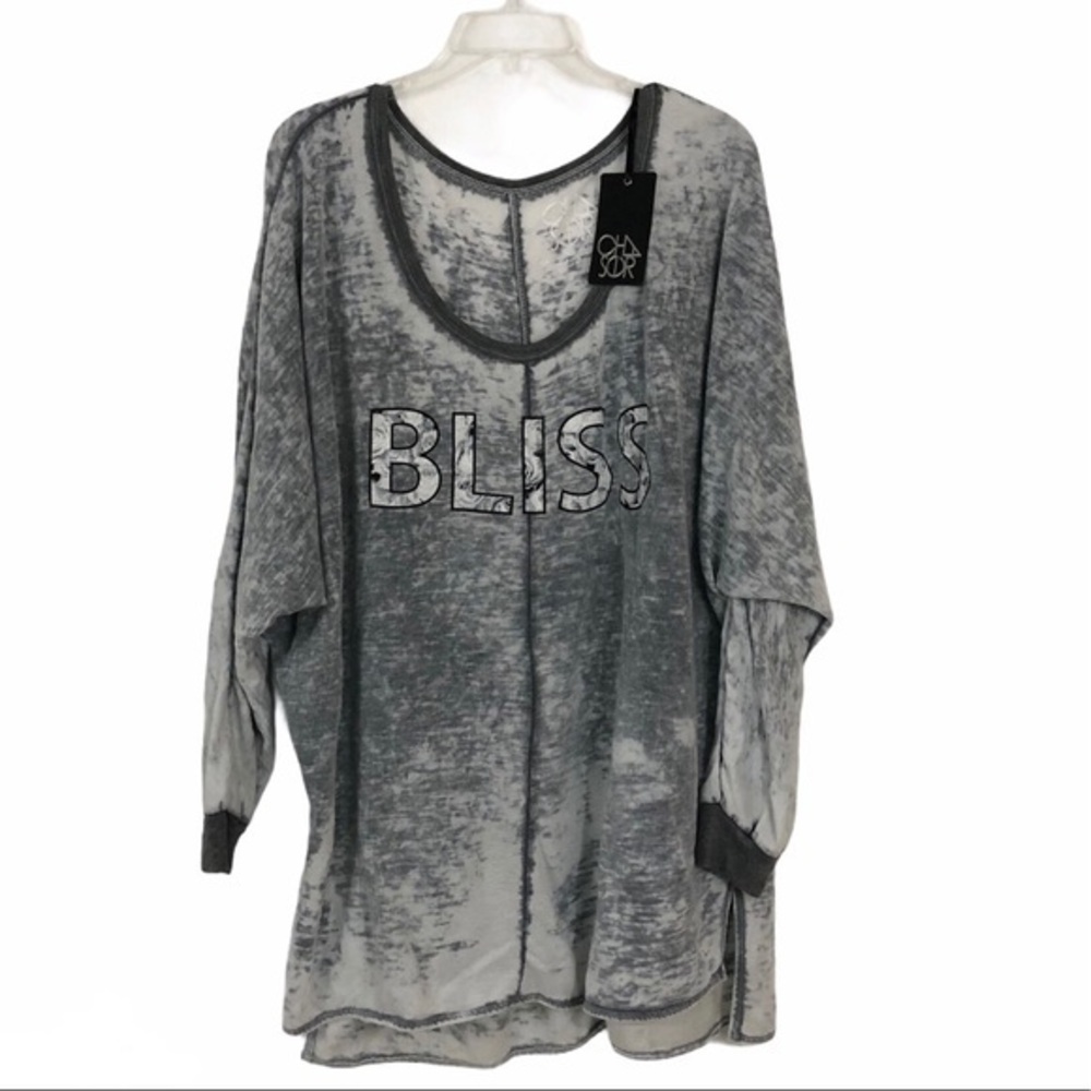 Chaser NWT Oversized BLISS Burnout Shirt S‎